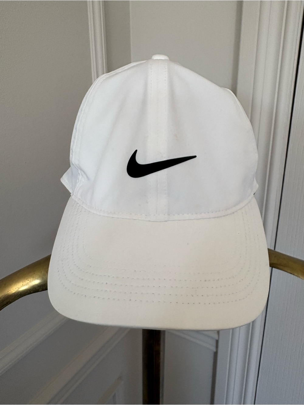New Nike White Cap with Black Swoosh